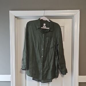 GAP Olive Button Down Shirt for Women